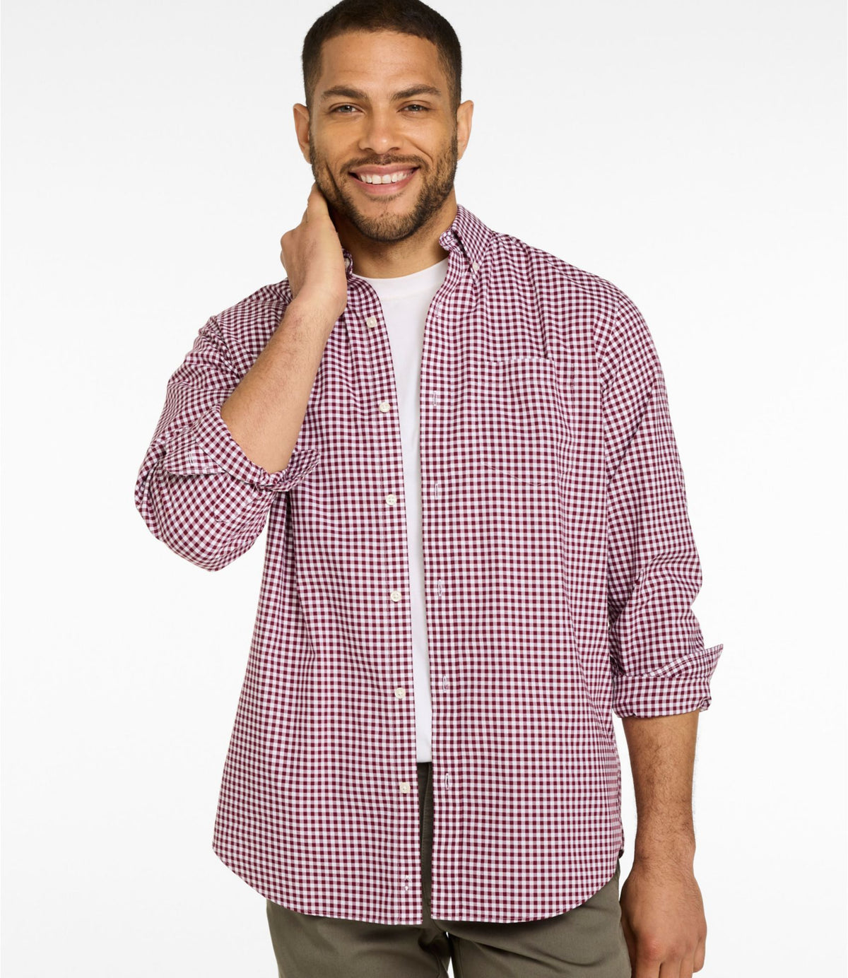 Men's Wrinkle-Free Kennebunk Sport Shirt, Traditional Fit Check
