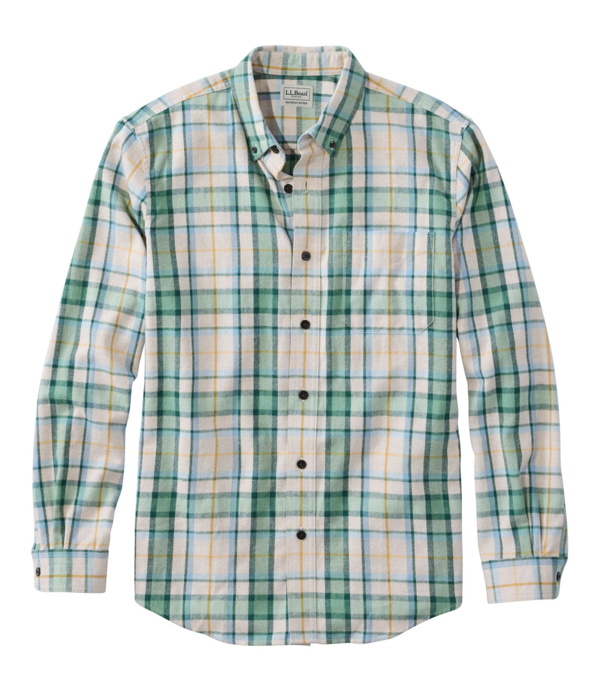 Men's Scotch Plaid Flannel Shirt, Slightly Fitted
