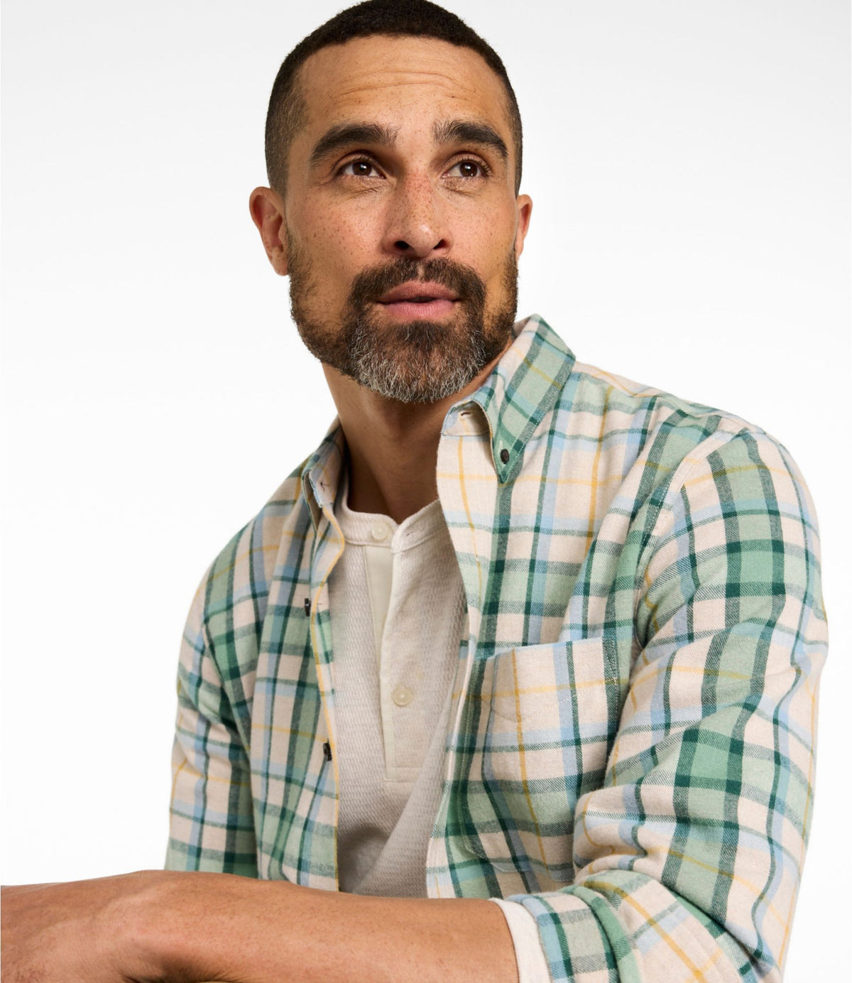 Men's Scotch Plaid Flannel Shirt, Slightly Fitted