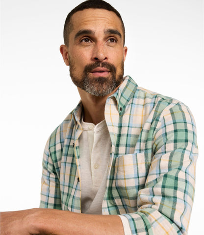 Men's Scotch Plaid Flannel Shirt, Slightly Fitted