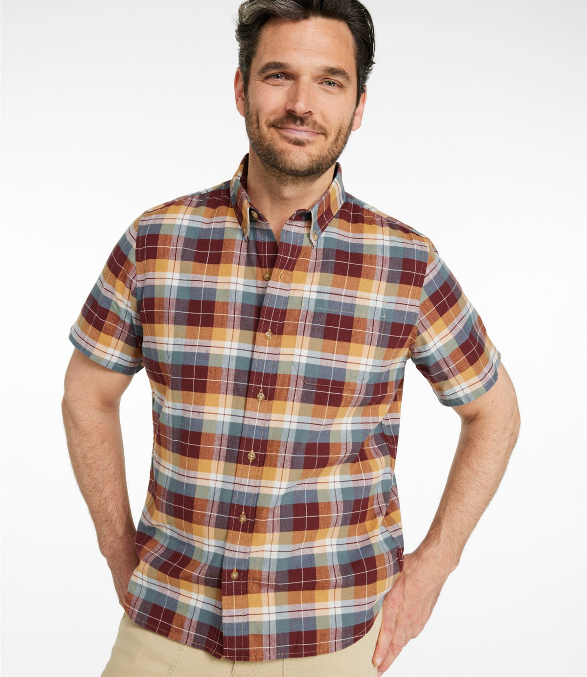 Men's Stonecoast Hemp Shirt, Short-Sleeve, Slightly Fitted Untucked Fit