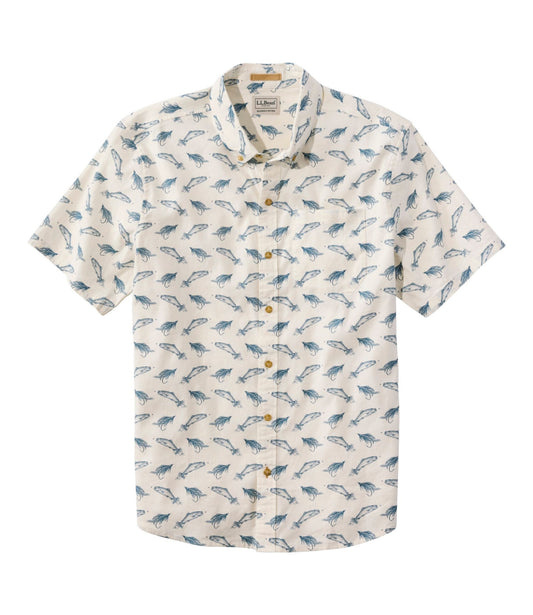 Men's Stonecoast Hemp Shirt, Short-Sleeve, Slightly Fitted Untucked Fit, Print
