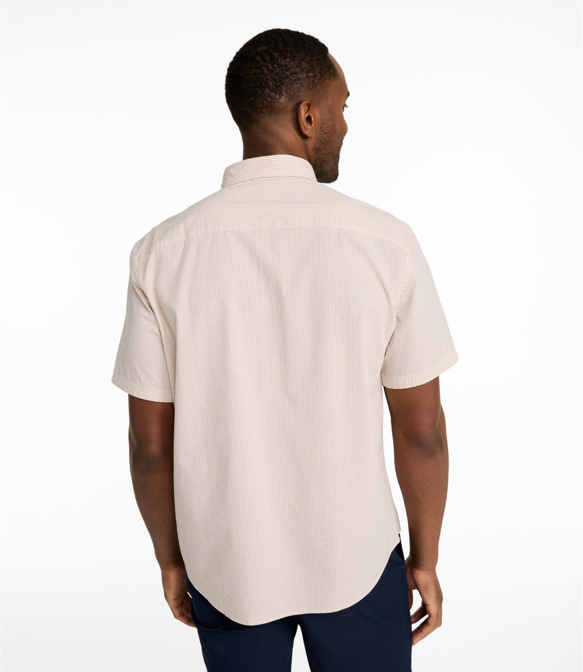 Men's Comfort Stretch Performance® Seersucker Shirt, Short-Sleeve, Slightly Fitted Untucked Fit, Stripe