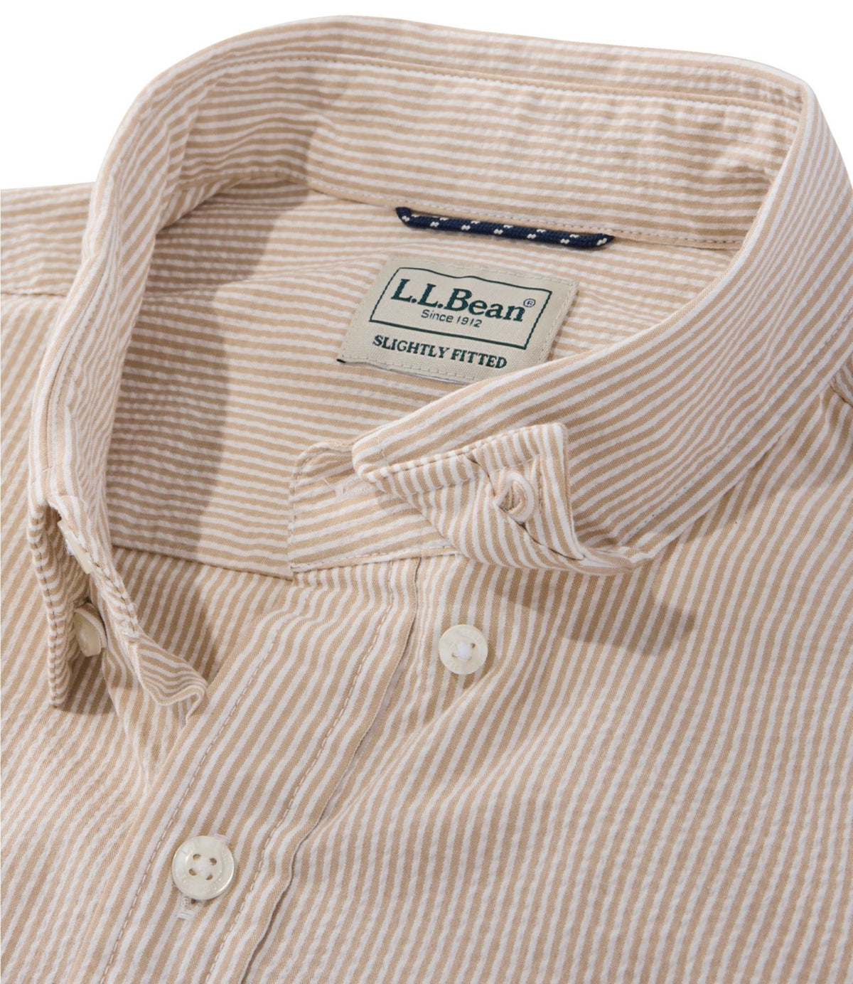 Men's Comfort Stretch Performance® Seersucker Shirt, Short-Sleeve, Slightly Fitted Untucked Fit, Stripe