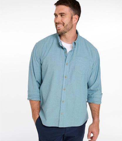 Men's Sunwashed Oxford Shirt, Slightly Fitted Untucked Fit, Stripe