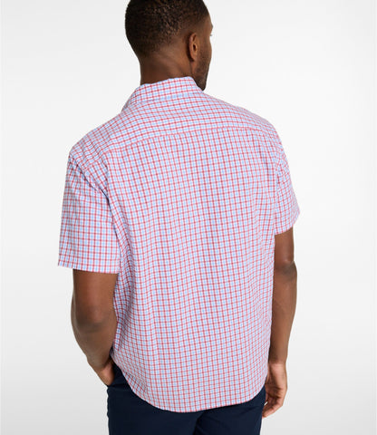 Men's Comfort Stretch Performance® Seersucker Shirt, Short-Sleeve, Slightly Fitted Untucked Fit, Plaid