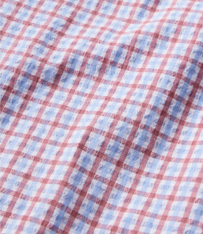 Men's Comfort Stretch Performance® Seersucker Shirt, Short-Sleeve, Slightly Fitted Untucked Fit, Plaid