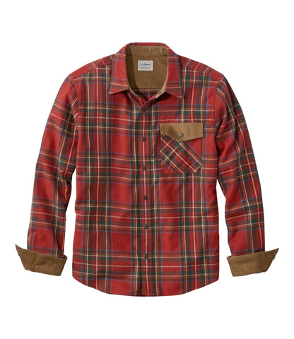Men's Scotch Plaid Flannel Shirt, Snap-Front, Slightly Fitted Untucked Fit