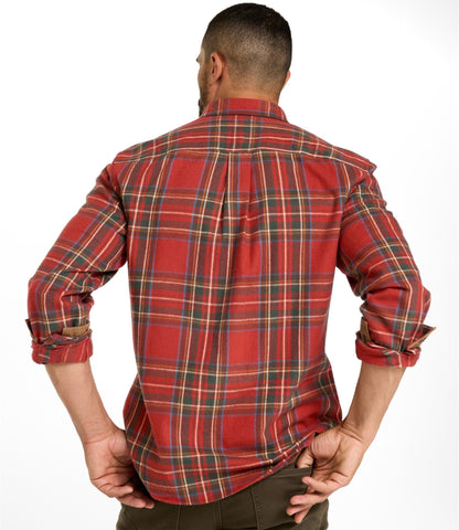Men's Scotch Plaid Flannel Shirt, Snap-Front, Slightly Fitted Untucked Fit
