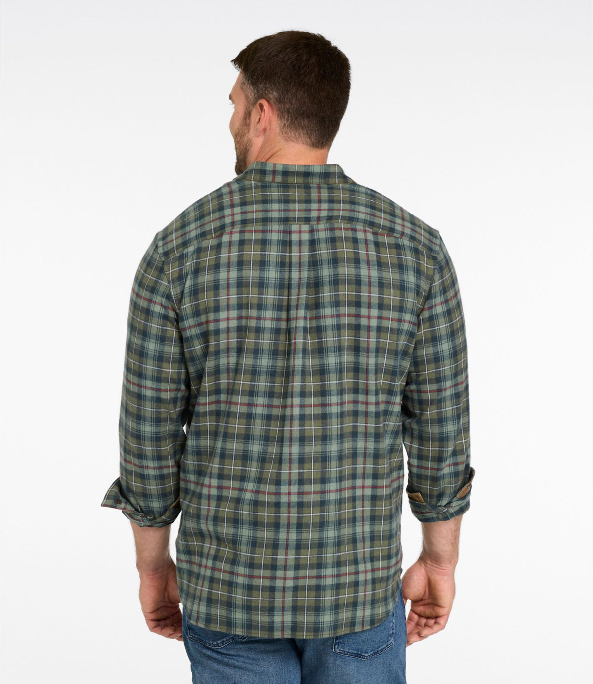 Men's Scotch Plaid Flannel Shirt, Snap-Front, Slightly Fitted Untucked Fit