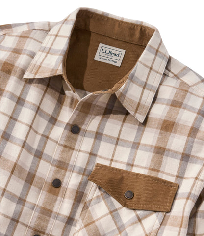 Men's Scotch Plaid Flannel Shirt, Snap-Front, Slightly Fitted Untucked Fit