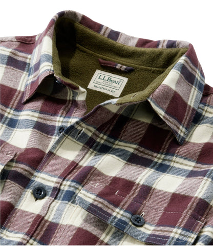 Men's Fleece-Lined Flannel Shirt, Traditional Fit, Plaid