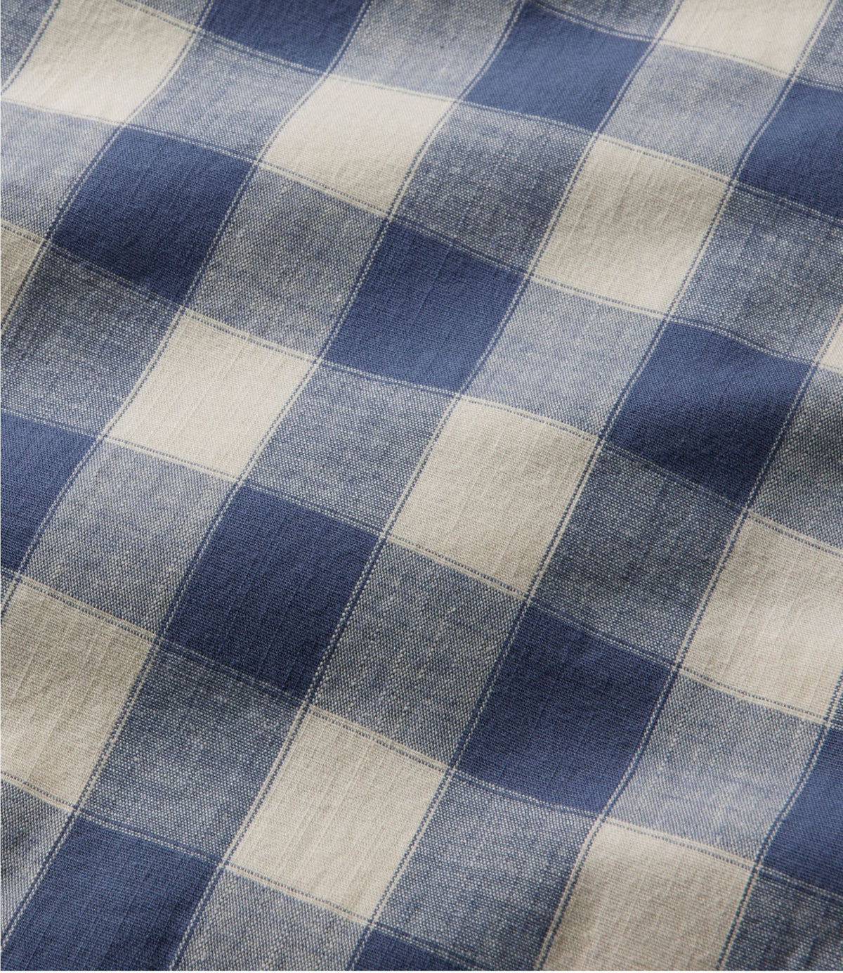 Men's Comfort Stretch® Chambray Shirt, Slightly Fitted Untucked Fit, Short-Sleeve, Plaid