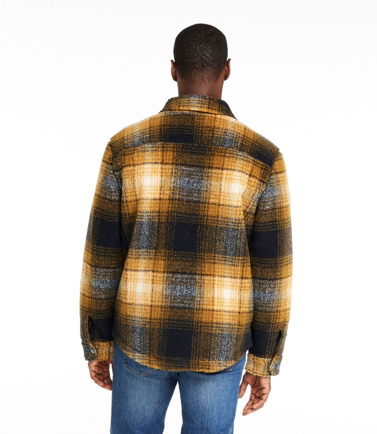 Men's Signature Mixed Media Fleece Shirt Jacket, Plaid