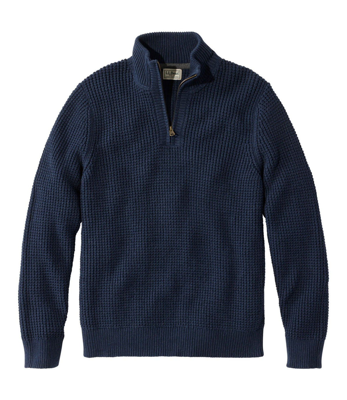 Men's Organic Cotton Waffle Sweater, Quarter Zip