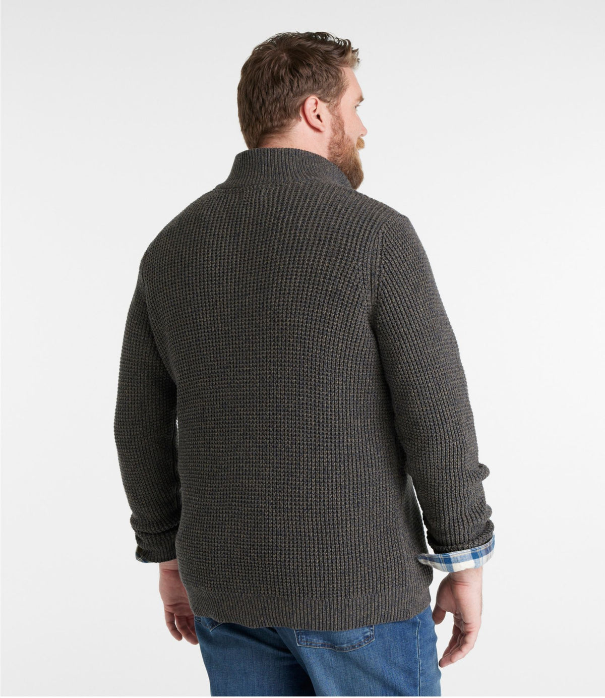Men's Organic Cotton Waffle Sweater, Quarter Zip