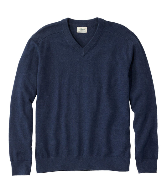 Men's All Seasons Cotton Blend Sweater, V-Neck