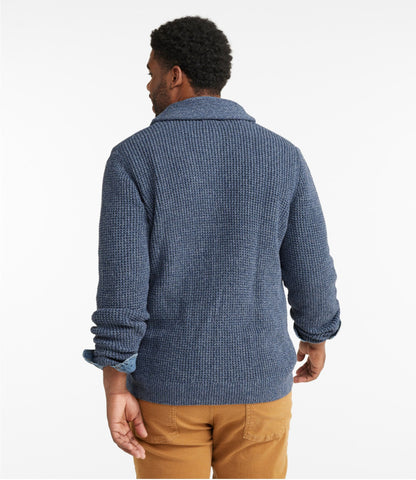 Men's Organic Cotton Waffle Sweater, Cardigan