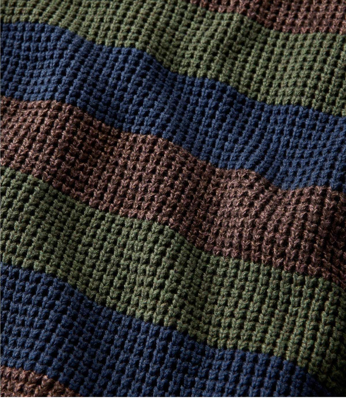 Men's Organic Cotton Waffle Sweater, Quarter Zip, Stripe