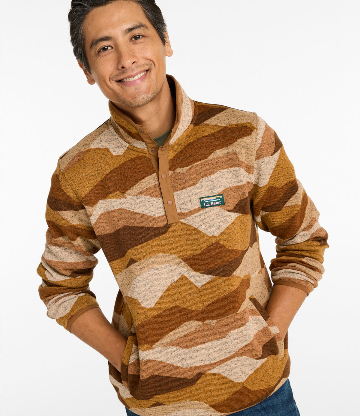 Men's L.L.Bean Sweater Fleece Pullover, Print