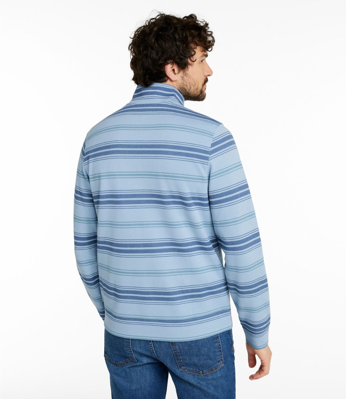Men's Comfort Stretch Performance® Piqué, Quarter-Zip Pullover, Stripe