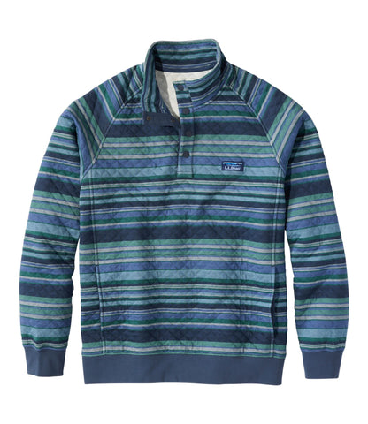 Men's Quilted Sweatshirt, Mockneck, Stripe