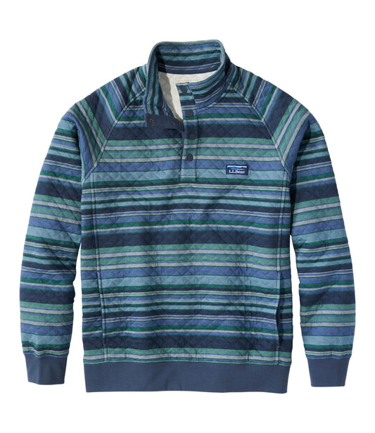 Men's Quilted Sweatshirt, Mockneck, Stripe