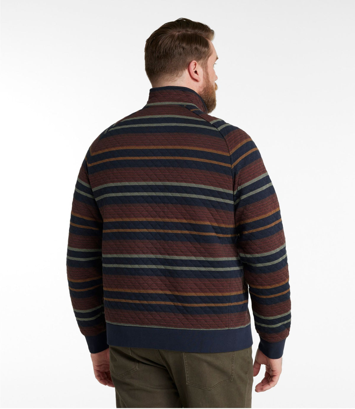 Men's Quilted Sweatshirt, Mockneck, Stripe
