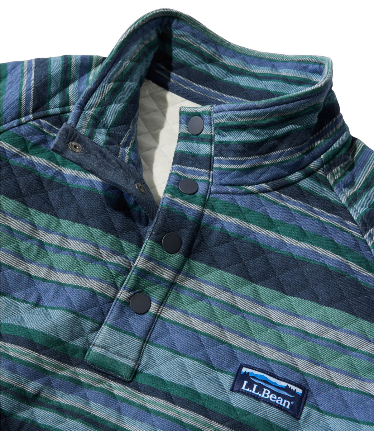 Men's Quilted Sweatshirt, Mockneck, Stripe