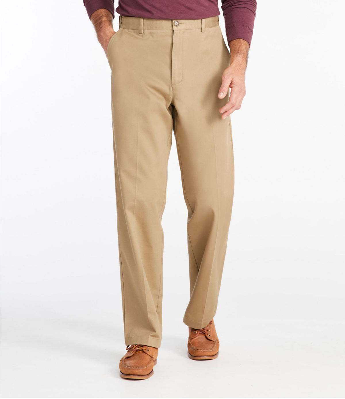 Men's Wrinkle-Free Double L® Chinos, Natural Fit, Hidden Comfort, Plain Front