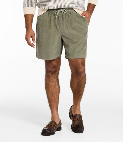 Men's Wide-Wale Cord Pull-On Shorts, 7"