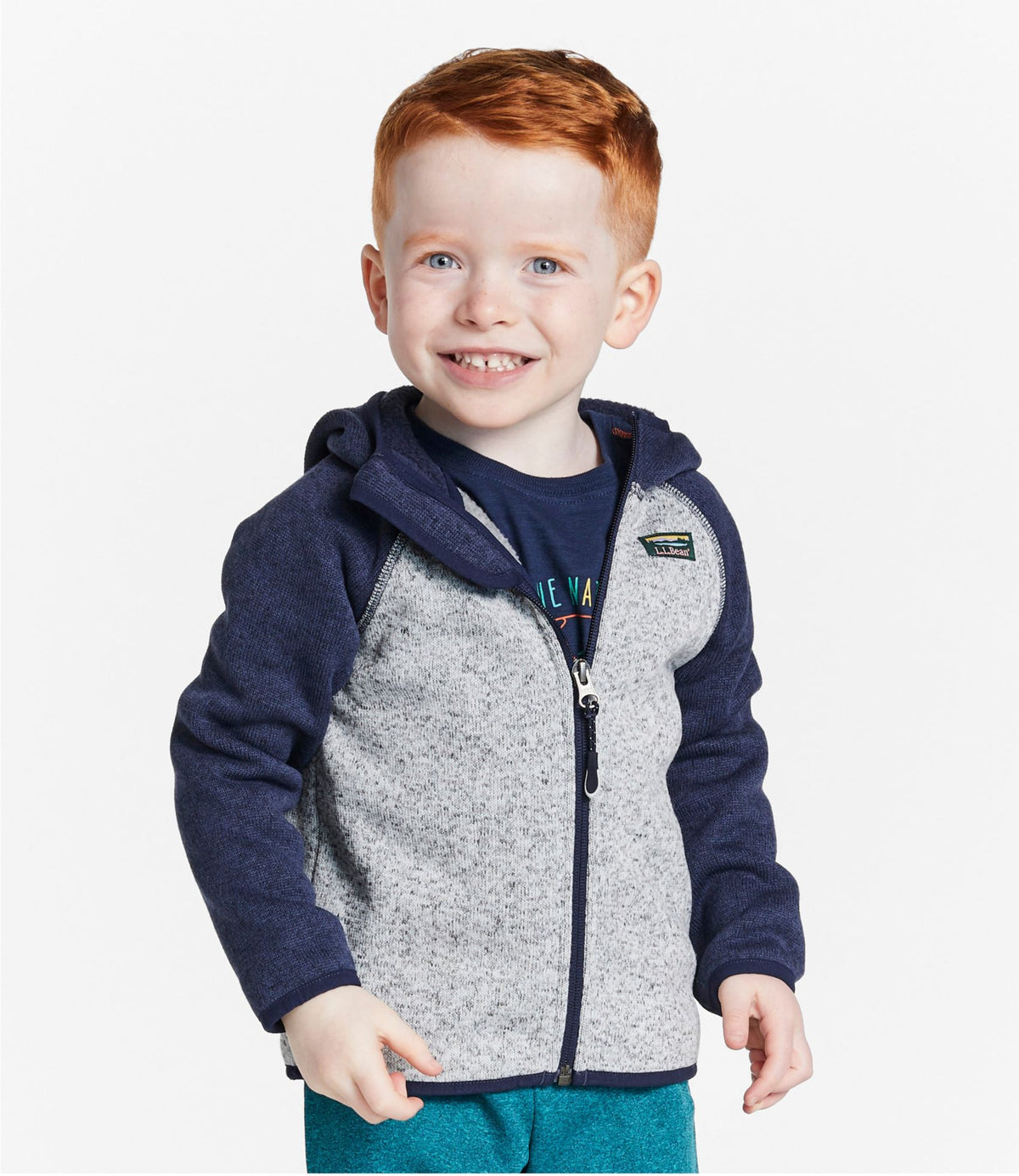 Infants' and Toddlers' L.L.Bean Sweater Fleece, Hooded Colorblock