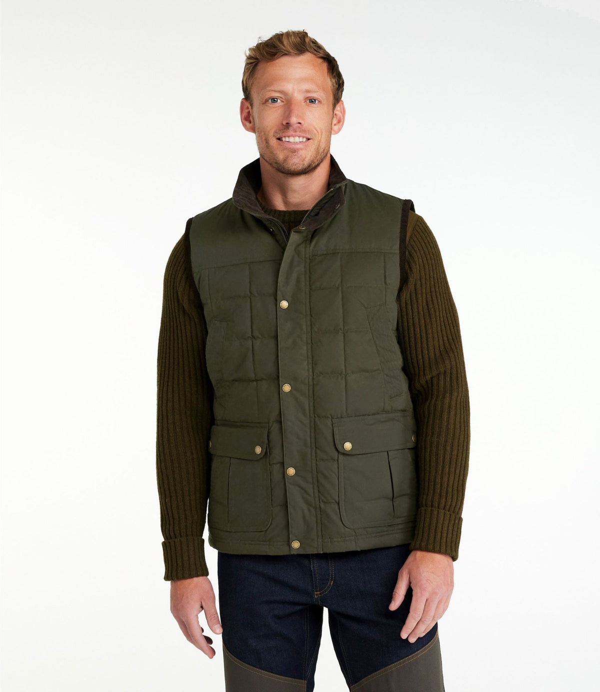 Men's L.L.Bean Upcountry Waxed Cotton Down Vest