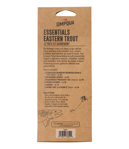 Umpqua Essential Eastern Trout Fly Assortment, 12 flies