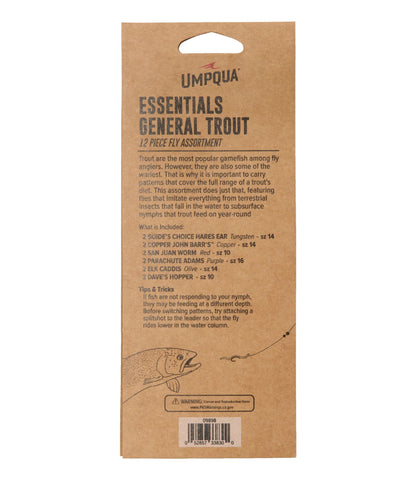 Umpqua Essentials Trout Fly Assortment, 12 flies