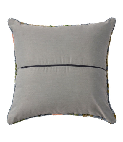 Indoor/Outdoor Hooked Pillow, Floral Bloom, 18" x 18"