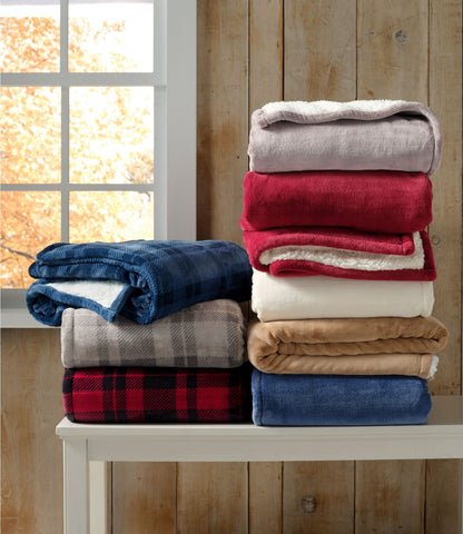 Wicked Plush Sherpa Throw, Plaid