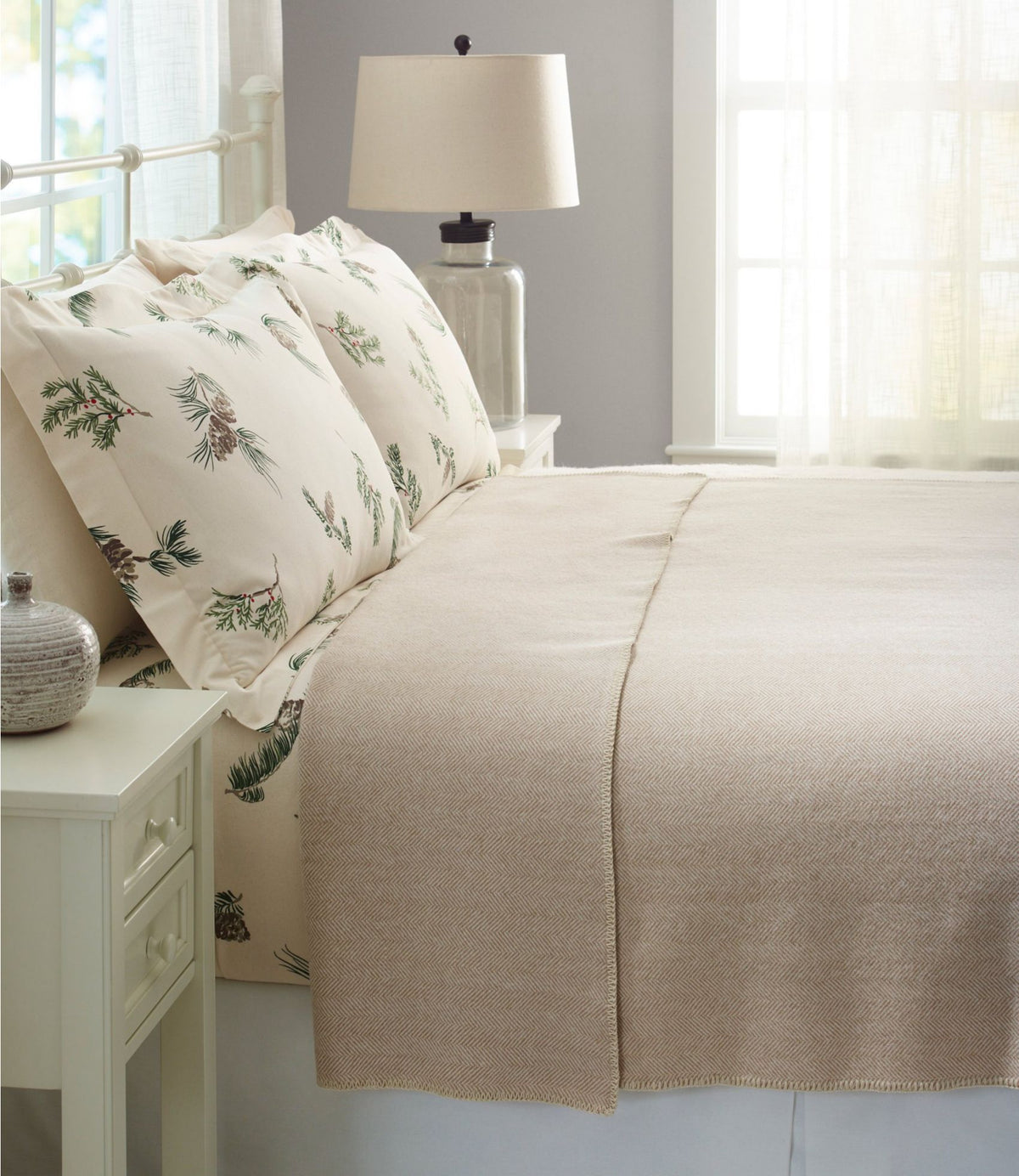 Washable Wool Blanket, Herringbone