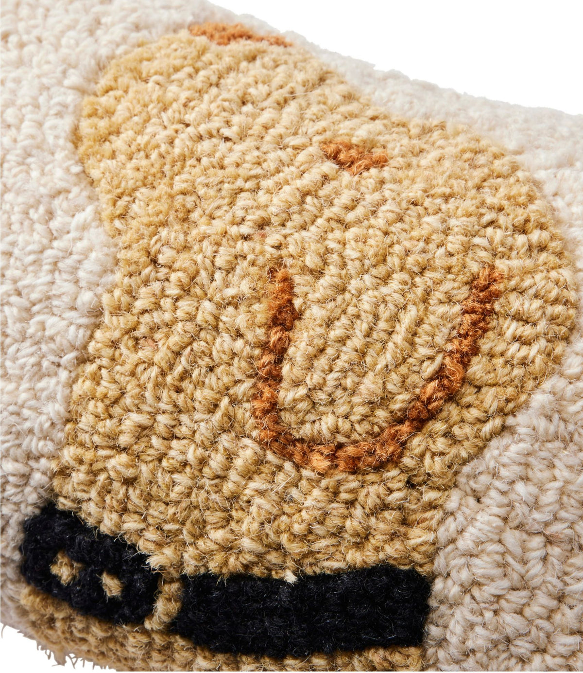 Wool Hooked Throw Pillow, Yellow Labrador, 8" x 12"