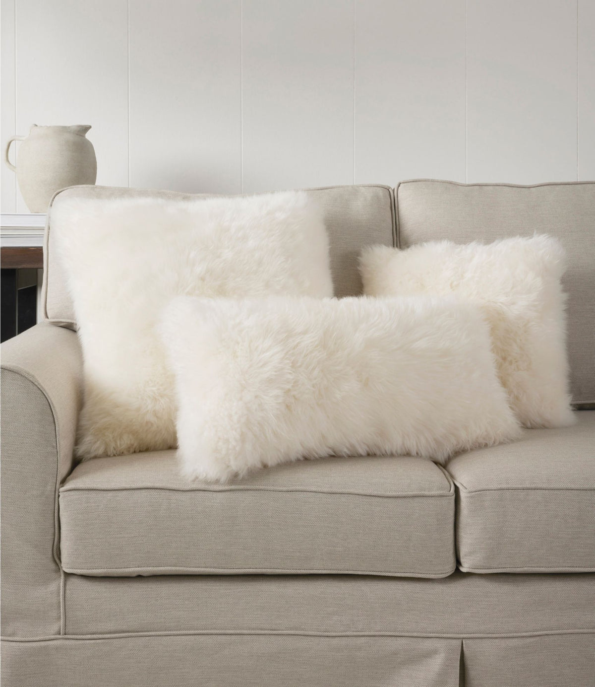 Sheepskin Throw Pillow, 11" x 22"