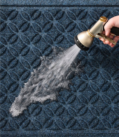 Heavyweight Recycled Waterhog Mat Runner, Geometric Rings