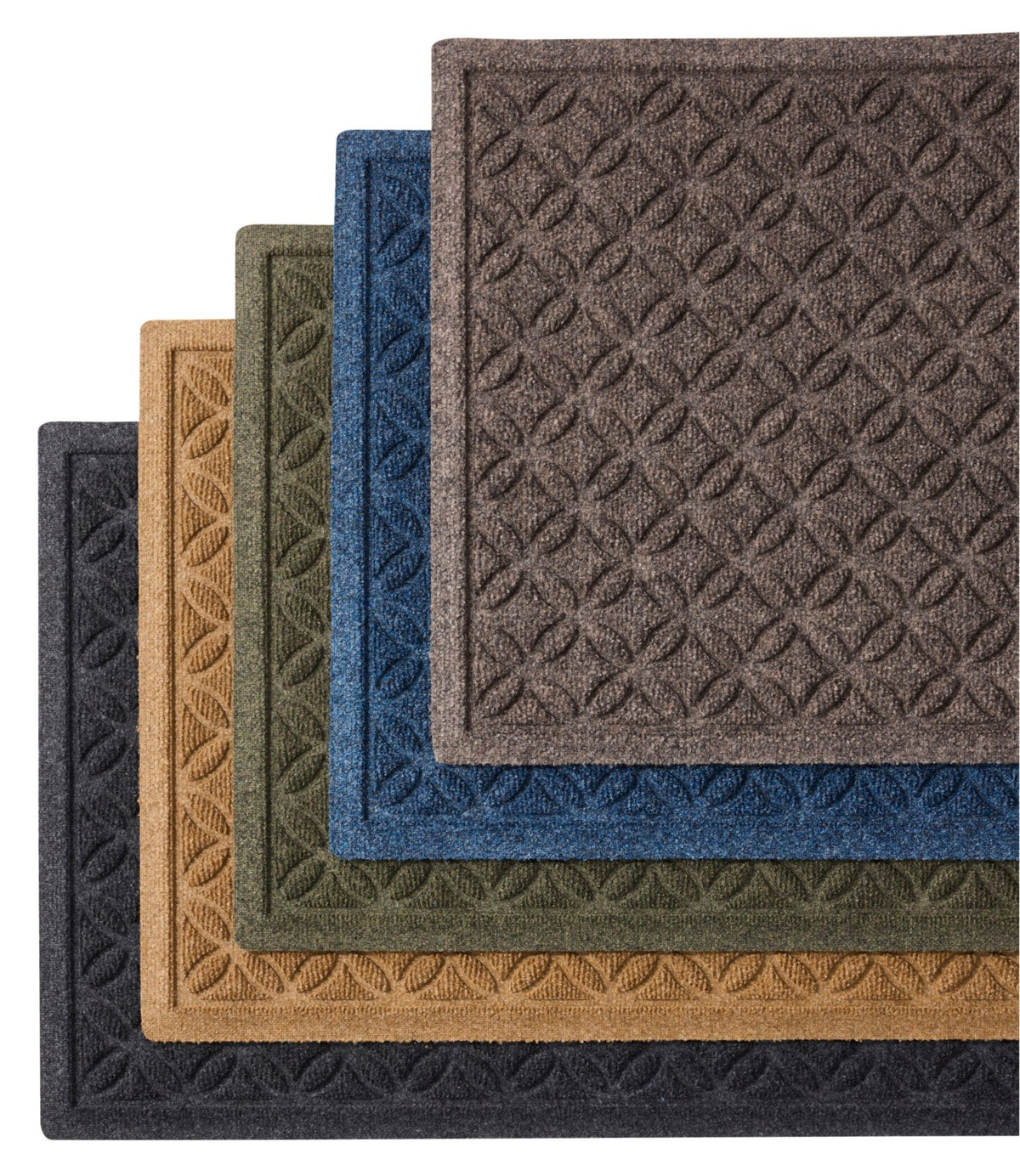 Heavyweight Recycled Waterhog Mat Runner, Geometric Rings