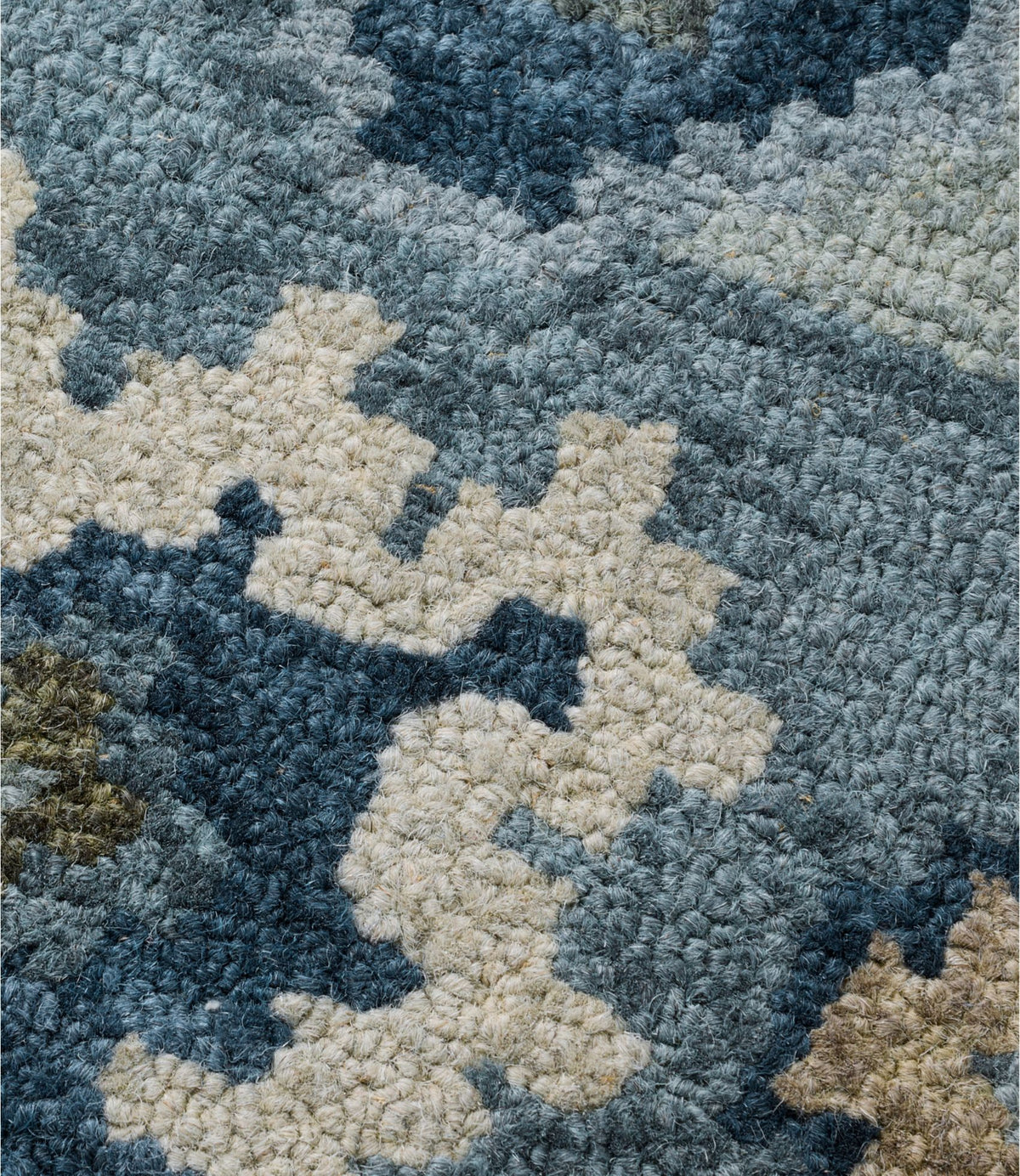 Double Border Wool Hooked Rug