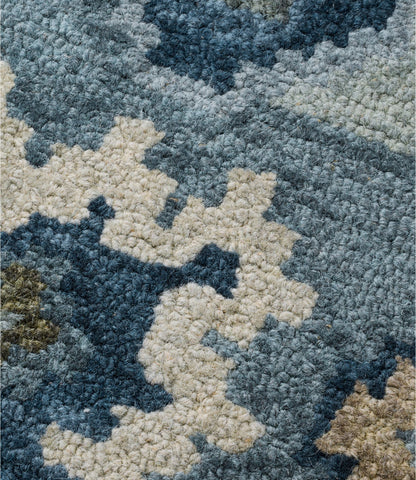 Double Border Wool Hooked Rug
