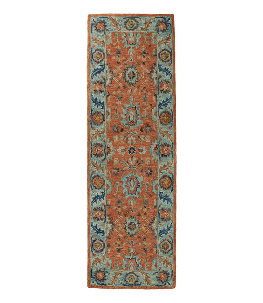 Single Border Terracotta Wool Tufted Runner