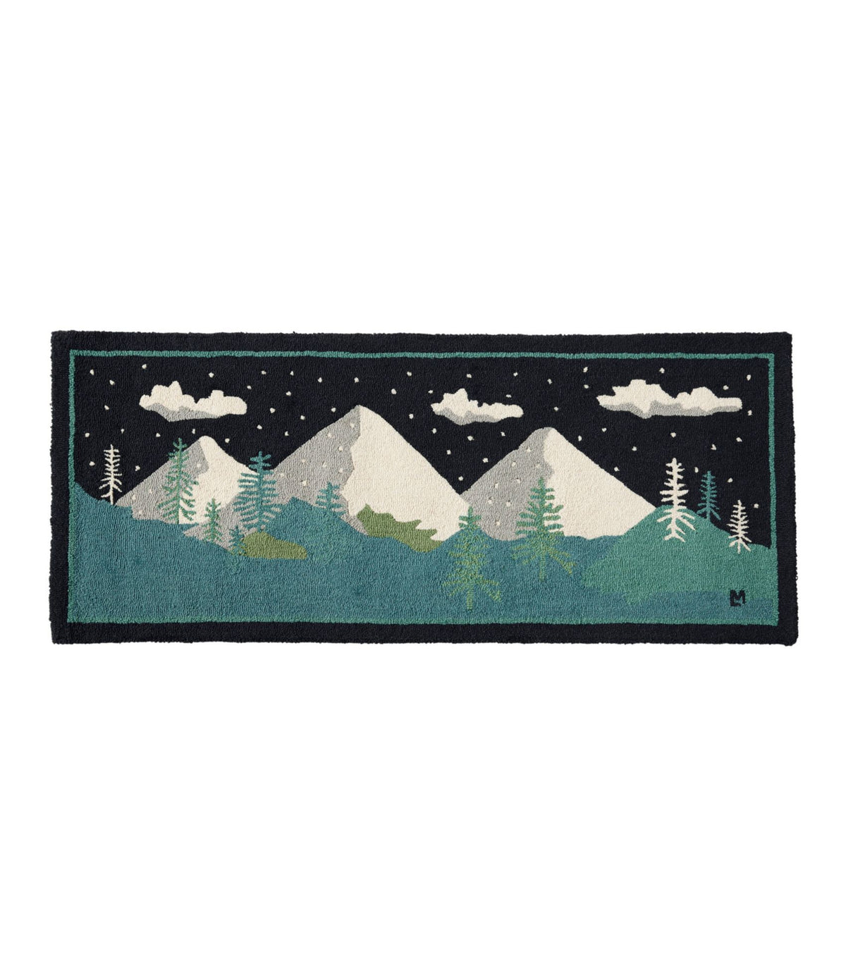 Wool Hooked Runner, Winter Woods