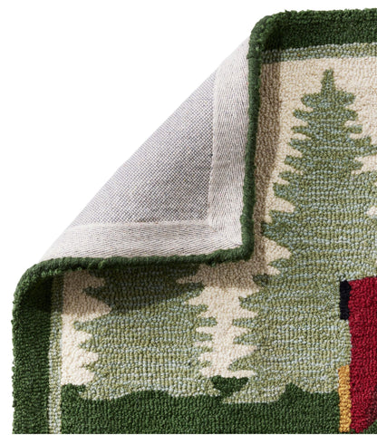 Wool Hooked Novelty Runner, Dog Caravan