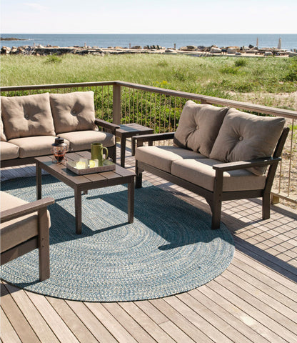All-Weather Patio Loveseat with Textured Cushion, Mahogany