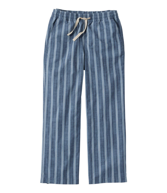 Women's Lakewashed Pull-On Chinos, Mid-Rise Wide-Leg Crop Stripe