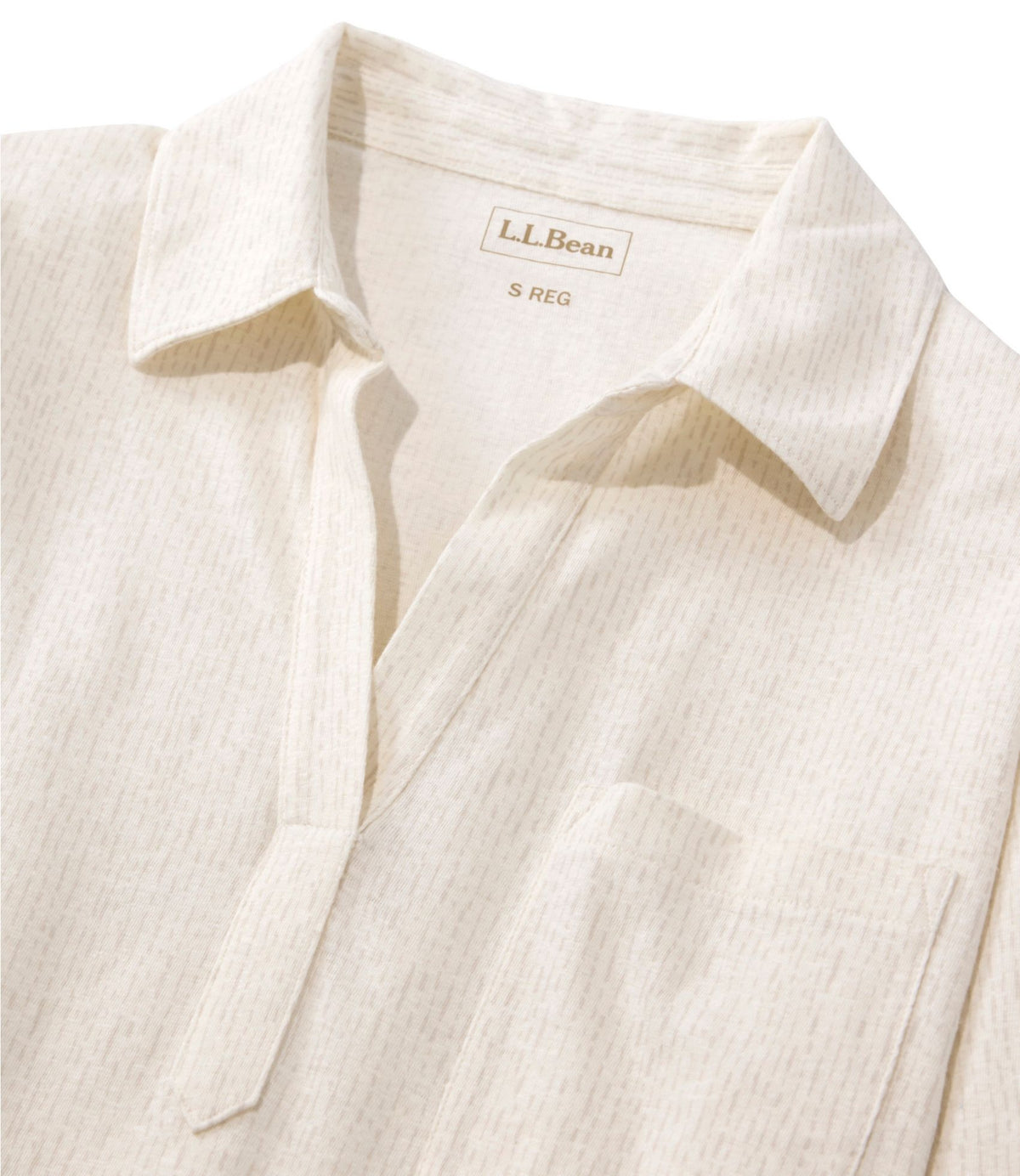 Women's Lakeside Linen/Cotton Tee, Three-Quarter-Sleeve Splitneck Polo Print